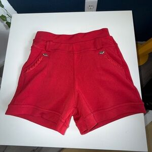 For You Red Rhinestone Crown Pocket Shorts – Size S/M